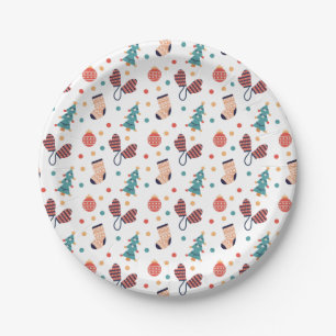 Tree Mittens Stockings and Baubles Christmas  Paper Plate