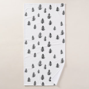 Tree Mountain Pattern Bath Towel Set