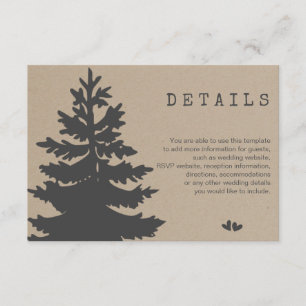 Tree Mountain Woodland Forest Wedding Details Enclosure Card