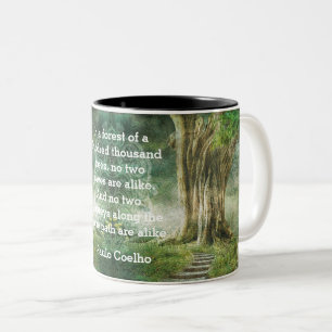 Tree Nature Abstract Watercolor Customised Quote T Two-Tone Coffee Mug