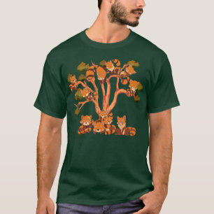 Tree Nature Cute Chinese Animal Red Panda T-Shirt