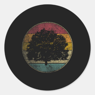 Tree Nature Earth Day Gift Shirt Retro Style Vinta Classic Round Sticker