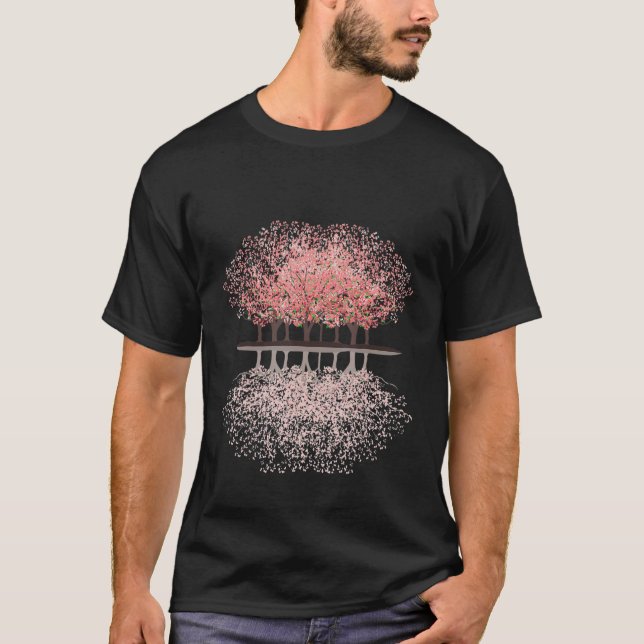 Tree Nature Reflection Artwork Lake T-Shirt (Front)