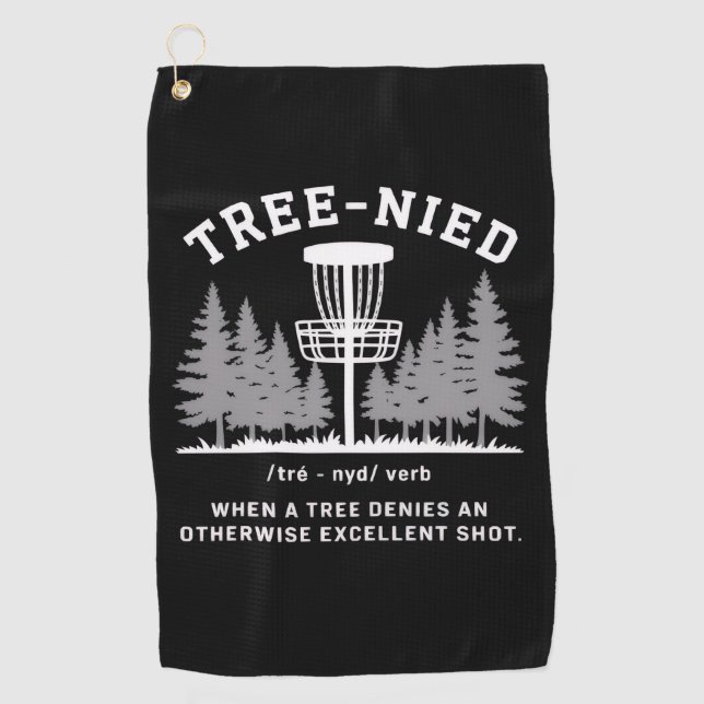 Tree Nied Disc Golf Funny Stupid Tree-nied  Towel (Front)