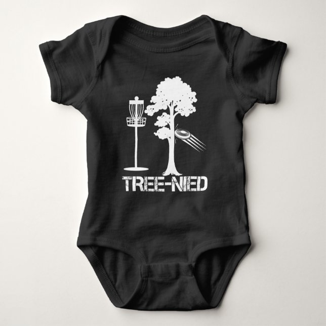 Tree Nied Funny Disc Golf Player Joke Frisbee Baby Bodysuit (Front)