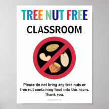 Tree Nut Free Classroom Customised Allergy School