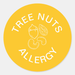 Tree Nuts Allergy Classic Round Sticker