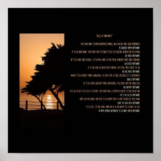 Tree & Ocean Sunset Do It Anyway Poster