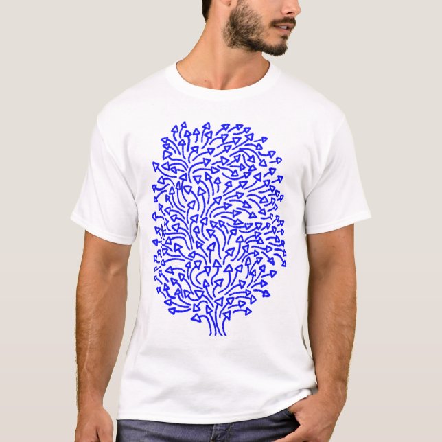 Tree of Arrows - Blue on Light T-Shirt (Front)