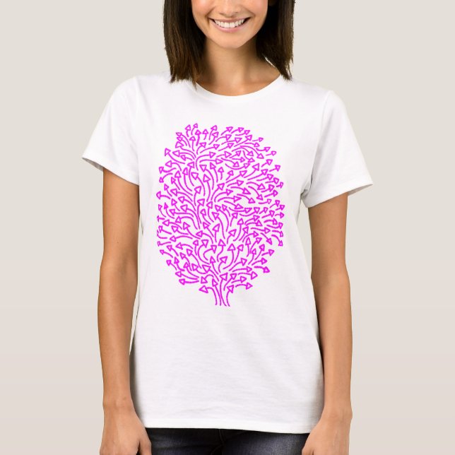 Tree of Arrows - Magenta on Light T-Shirt (Front)