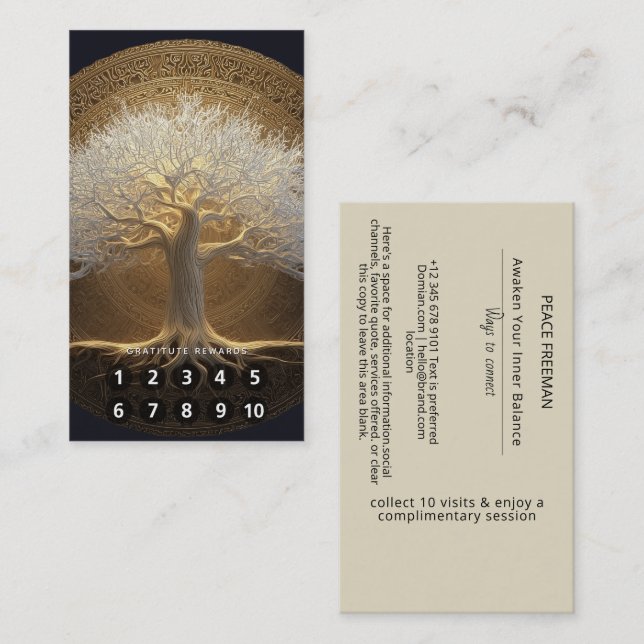 Tree of Eternal Light | Tree of Life Design Business Card (Front/Back)