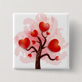 Tree of Hearts 15 Cm Square Badge