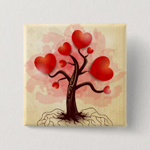 Tree of Hearts 15 Cm Square Badge