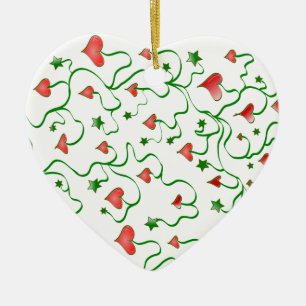 Tree of Hearts and Stars Christmas Ornament
