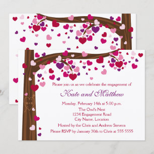 Tree of Hearts Engagement Party Invitation