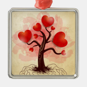 Tree of Hearts Metal Tree Decoration