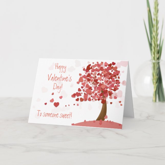 Tree of Hearts Valentine's Day Card Customisable (Front)