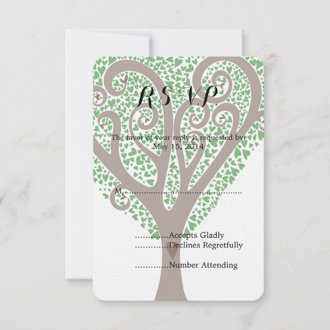 Tree of Hearts Wedding RSVP (Front)