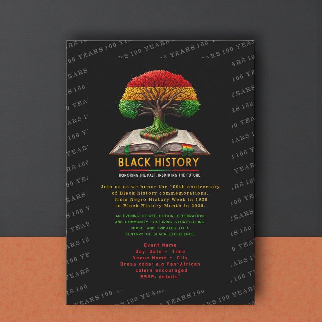 Tree of Knowledge Black History 100 years Invitation (Creator Uploaded)