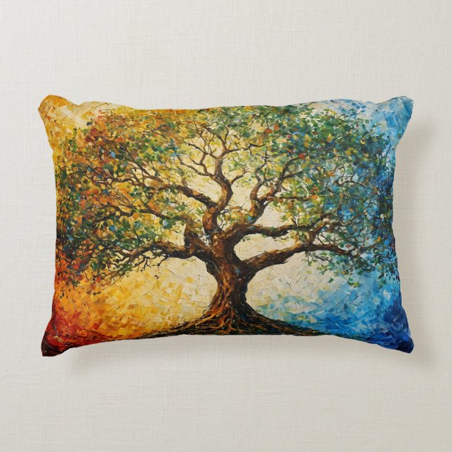 Tree of Knowledge - Oil Painting Decorative Cushion (Front)