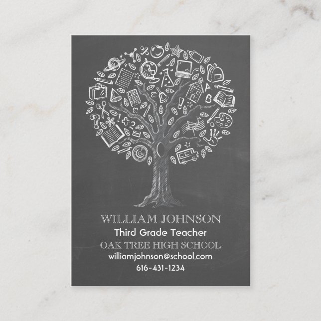 Tree of Knowledge Teacher Business Card (Front)