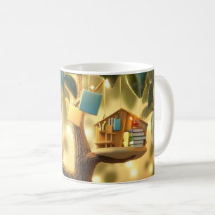 "Tree of Knowledge" with books hanging Coffee Mug