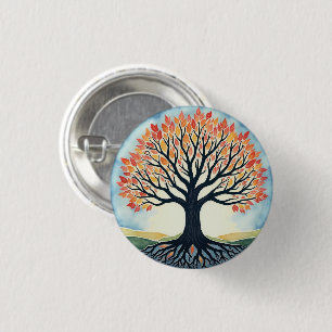 TREE OF LIFE  3 CM ROUND BADGE