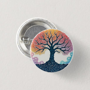 TREE OF LIFE  3 CM ROUND BADGE