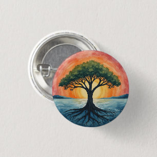 TREE OF LIFE  3 CM ROUND BADGE