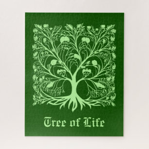 Tree of Life #3 Light and Dark Green  Jigsaw Puzzle
