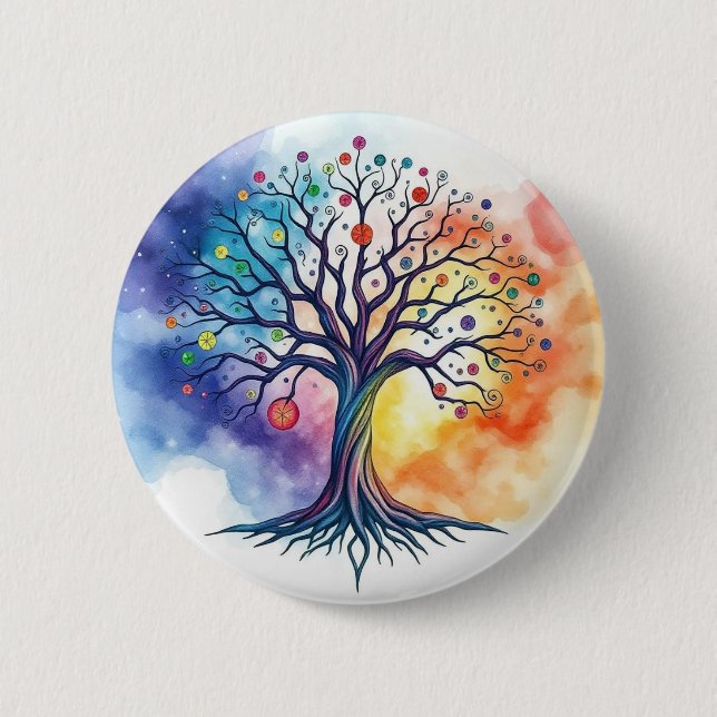 Tree of Life 6 Cm Round Badge (Front)