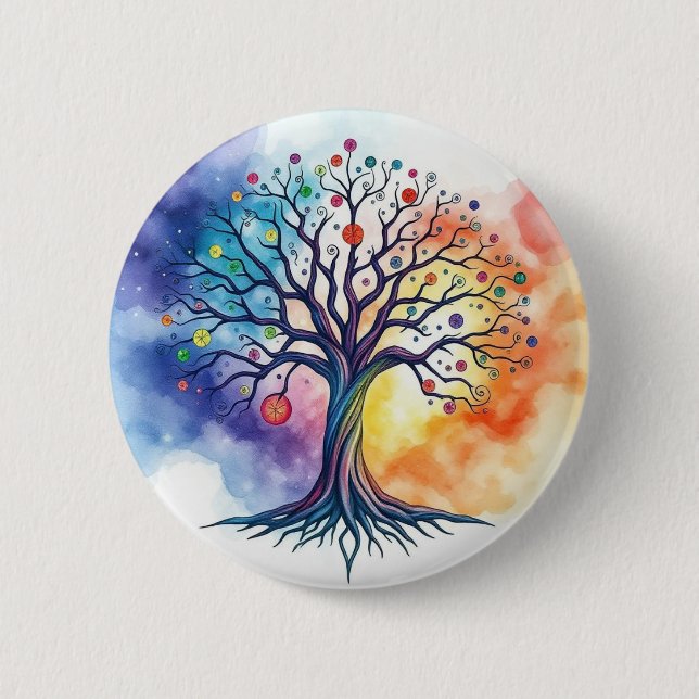 Tree of Life 6 Cm Round Badge (Front)