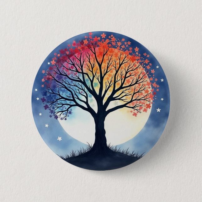 Tree of Life 6 Cm Round Badge (Front)