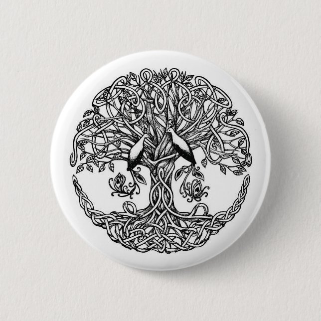 tree of life  6 cm round badge (Front)
