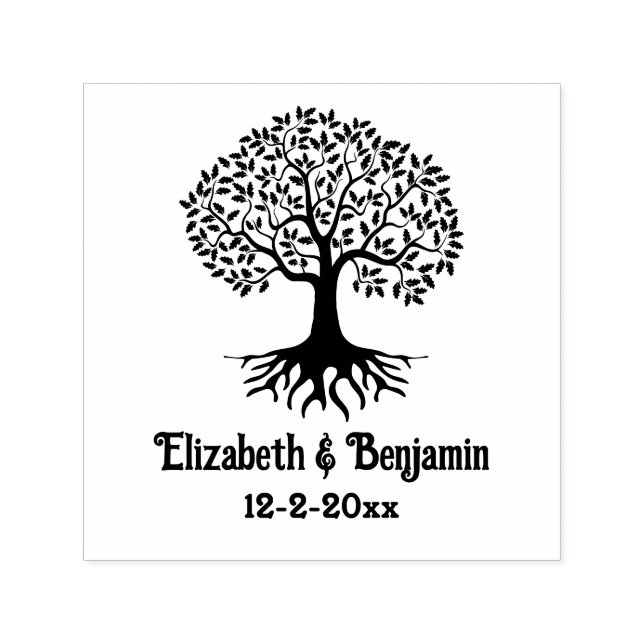 Tree of Life #7 Couple Names Date Self-inking Stamp (Design)