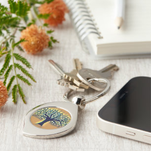 Tree of Life Abstract Nature Art  Key Ring