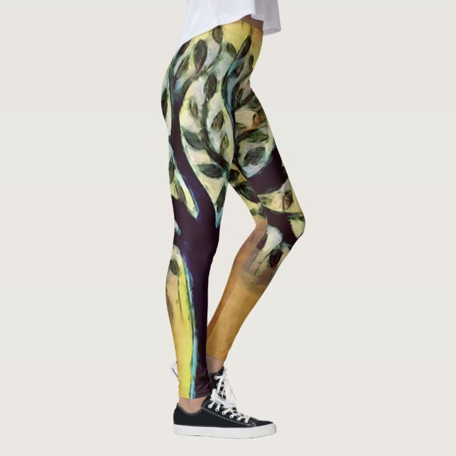 Tree of Life Abstract Nature Art  Leggings (Right)