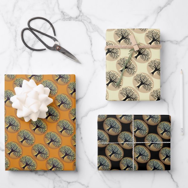 Tree of Life Abstract Nature Art  Wrapping Paper Sheet (Front)
