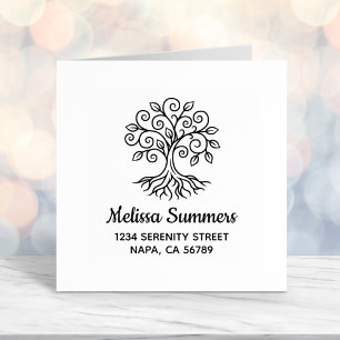 Tree of Life Address Self-inking Stamp