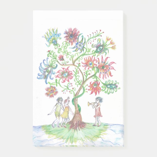 Tree of life and dancers post-it notes (Front)