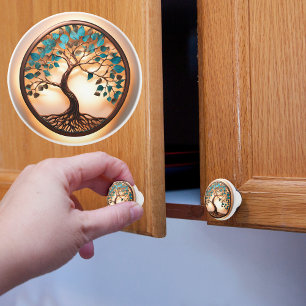 Tree of Life and Light Ceramic Knob