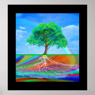 Tree of Life and Rainbow Poster