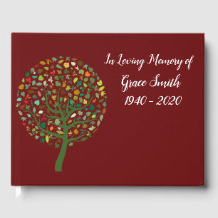 Tree of life art funeral memory guest book