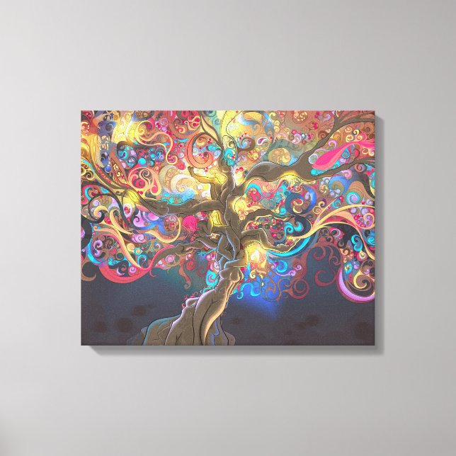 Tree of Life at Night Tapestry Poster Canvas Print (Front)