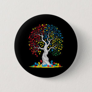 Tree Of Life Autism Awareness  6 Cm Round Badge
