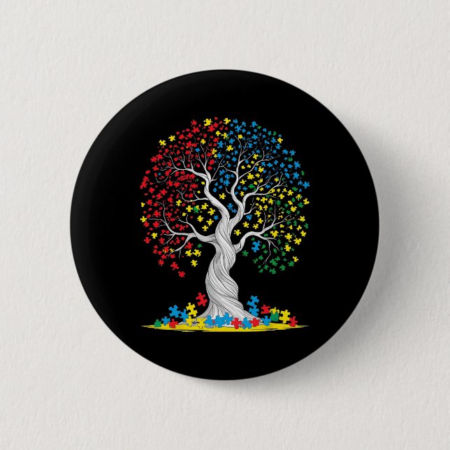 Tree Of Life Autism Awareness  6 Cm Round Badge (Front)