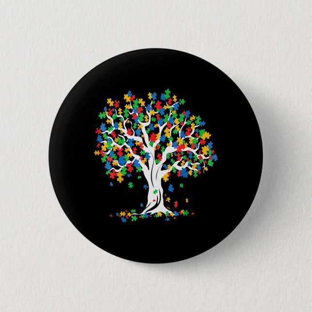 Tree Of Life Autism Awareness Month Fun ASD Suppor 6 Cm Round Badge (Front)