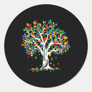 Tree Of Life Autism Awareness Month Funny Asd Supp Classic Round Sticker