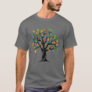 Tree Of Life Autism Awareness Month Funny ASD Supp T-Shirt