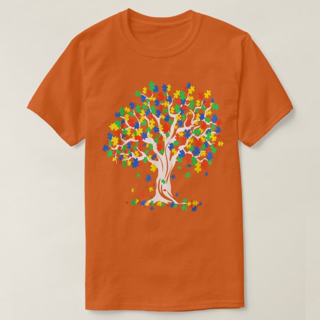 Tree Of Life Autism Awareness Month Tee Funny ASD  (Design Front)